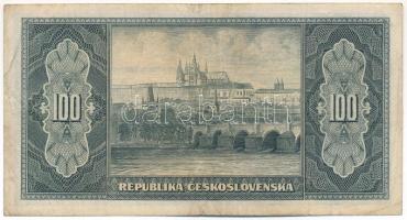 Csehszlovákia 1945. 100K "GN 626,644" T:F 
Czechoslovakia 1945. 100 Korun "GN 626,64...
