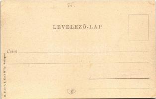 Budapest, Ferenc József híd, villamos. M. T. és F. I. Koch Willy kiadása (EK)