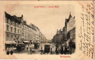 1900 Budapest VIII. József körút, villamos. Fénynyomat Divald műintézetéből (fl)