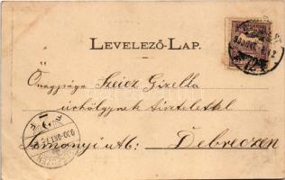 1900 Budapest VIII. József körút, villamos. Fénynyomat Divald műintézetéből (fl)