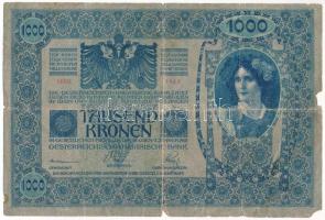 Csehszlovákia 1902. 1000K "1163 66816", csehszlovák 10K "Kolek" bélyegzéssel T:V...