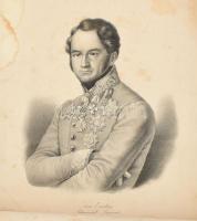 cca 1830-1850 Osztrák-magyar tábornokokat, nemeseket, tudósokat ábrázoló litográfiák, 4 db, közte Fr...
