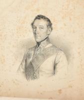 cca 1830-1850 Osztrák-magyar tábornokokat, nemeseket, tudósokat ábrázoló litográfiák, 4 db, közte Fr...