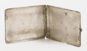 Perzsa ezüst (Ag) cigaretta tárca, gazdag sárkány- és ördögábrázolásos díszítéssel, kis sérüléssel, ...