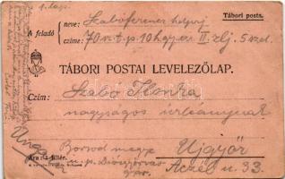 1915 Részlet fedezékemből. Szabó Ferenc hdpzj. saját kezű rajza tábori postai levelezőlapon. 70. sz....