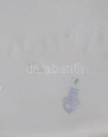 Zsolnay búgócsigás lány Terv: Sinkó. Kézzel festett, jelzett, hibátlan 16x12 cm