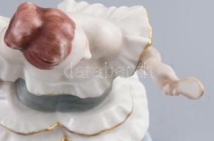 Royal Dux Bohemia barokk hölgy. Jelzett, hibátlan, m: 15,5 cm