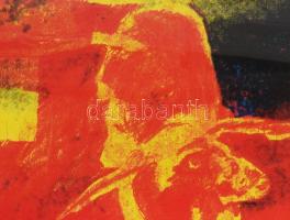 Magén István (1950-): Az ellenség szeretete. Szitanyomat, papír, jelzett, számozott 10/30, foltos, ü...