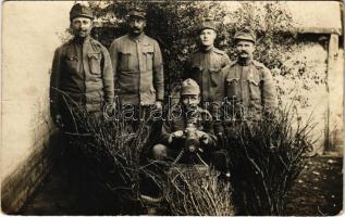 1918 A Miskolci 10. honvéd gyalogezred katonái gépfegyverrel, Alexy János levele / WWI Austro-Hungarian K.u.k. military, soldiers with machine gun. photo (fl)