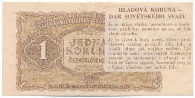 Csehszlovákia 1953. 1K propaganda szöveggel T:AU hullámos papír Czechoslovakia 1953. 1 Koruna with propaganda text C:AU wavy paper