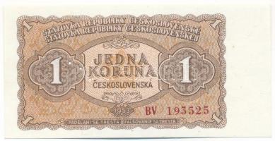 Csehszlovákia 1953. 1K három lyukkal perforált minta "BV 193525" T:UNC Czechoslovakia 1953. 1 Koruna specimen with three perforated holes "BV 193525" C:UNC Krause 78.s