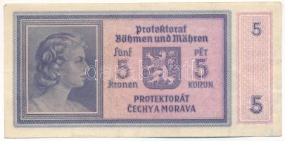 Német Harmadik Birodalom / Cseh-Morva Protektorátus 1940. 5K "P009" T:F
German Third Reic...