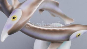 Hollóházi vizapár. Jelzett, m: 23,5 cm