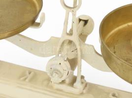 Régi asztali mérleg, réz tányérokkal 48 cm