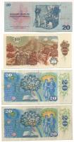 Csehszlovákia 1970. 20K + 1986. 10K + 1988. 20K + Szlovákia 1993. (1988) 20K csehszlovák bankjegy sz...