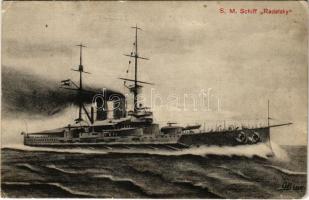 1914 SMS RADETZKY az Osztrák-Magyar Haditengerészet Radetzky-osztályú pre-dreadnought csatahajója / K.u.K. Kriegsmarine / SMS RADETZKY Austro-Hungarian Navy Radetzky-class pre-dreadnought battleship. G. Costalunga Pola s: A. Bino + "SM SCHIFF DON JUAN d'AUSTRIA" (EK)