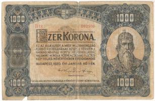 1920. 1000K "Orell Füssli Zürich" nyomdahely jelöléssel T:VG szakadás Adamo K36