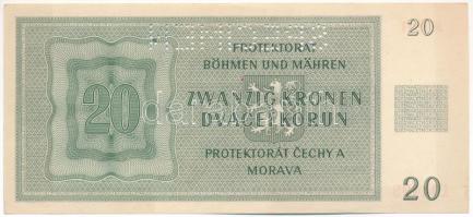 Német Harmadik Birodalom / Cseh-Morva Protektorátus 1944. 20K "S. 05 H 104498", "SPEC...