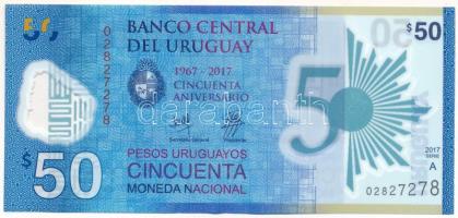 Uruguay 2017. 50P "Az uruguay-i központi bank alapításának 50. évfordulója" emlékkiadás T:F szép papír Uruguay 2017. 50 Pesos "50th anniversary of creation of Central Bank of Uruguay" commemorative banknote C:F fine paper Krause P#100