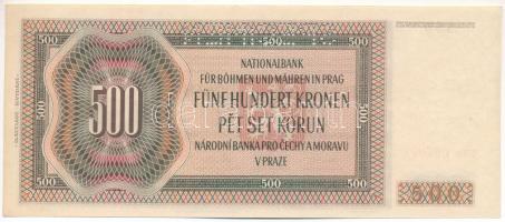 Német Harmadik Birodalom / Cseh-Morva Protektorátus 1942. 500K "SPECIMEN" perforációval, 2...