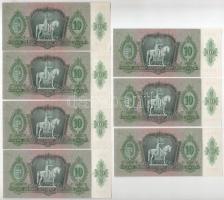 1936. 10P (7x) egy kihagyással sorszámkövetők: "B 500 078180 - B 500 078187" T:XF-F szép p...
