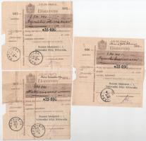 Békéscsaba 1924-1926. "Nemzeti hitelintézet r.t. békéscsabai fiókja" elismervény (7x) T:F