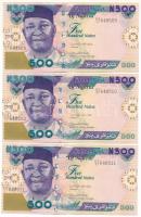 Nigéria 2021. 500N (3x) sorszámkövetők T:UNC Nigeria 2021. 500 Naira (3x) consecutive serials C:UNC Krause P#30