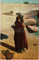 Egyptian Types and Scenes. Arab Woman and Baby (gyűrődés / crease)