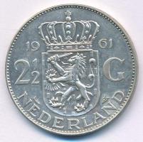 Hollandia 1961. 2 1/2G Ag "Julianna" T:AU patina Netherlands 1961. 2 1/2 Gulden Ag "J...