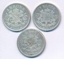 Svédország 1875-1907. 1Kr Ag "II. Oszkár" (3xklf) T:F
Sweden 1875-1907. 1 Krona Ag "...
