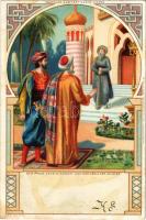 Der Prinz Zeyn Alasnam und der König der Geister. Märchen aus 1001 Nacht No. 1053. Art Nouveau litho s: K. v. R. (EB)