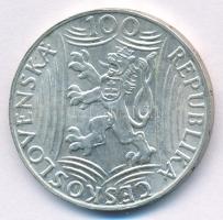 Csehszlovákia 1949. 100K Ag "Sztálin" T:AU patina Czechoslovakia 1949. 100 Korun Ag "...