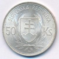 Szlovákia 1944. 50K Ag "Függetlenség 5. évfordulója" T:AU Slovakia 1944. 50 Korun Ag "...
