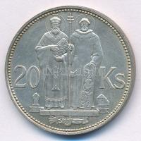 Szlovákia 1941. 20K Ag "Cirill és Metód" T:AU patina Slovakia 1941. 20 Korun Ag "St. Kyrill and St. Methodius" C:AU patina Krause KM#7.1