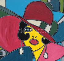 Patricia Kleyman (1965-): Elegáns hölgy. Olaj, vászon, jelzett a hátoldalán. 81x65 cm