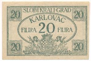 Jugoszlávia / Szerb-Horvát-Szlovén Királyság / Károlyváros 1919. 20f T:F szép papír Yugoslavia / Kingdom of the Serbs, Croats and Slovenes / Karlovac 1919. 20 Filira C:F fine paper