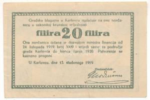 Jugoszlávia / Szerb-Horvát-Szlovén Királyság / Károlyváros 1919. 20f T:F szép papír
Yugoslavia / Ki...