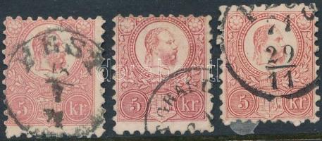 1871 Réznyomat 3 db 5kr