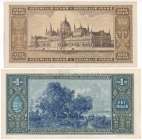 1945. 1.000.000P + 1946. 100.000.000P mindkettő "A Miskolci Éremgyűjtők Kiállítása a Hermann Ot...