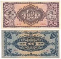 1946. 1.000.000.000P + 10.000MP mindkettő "A Miskolci Éremgyűjtők Kiállítása a Hermann Ottó Múz...