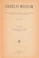 Erdélyi Múzeum. Az Erdélyi Múzeum-Egylet bölcselet- nyelv- és történettudományi szakosztályának kiadványa. XV. kötet. Szerkeszti Dr. Szádeczky Lajos. Kolozsvár, 1898., Ajtai K. Albert, 6+616+2 p. Átkötött félvászon-kötésben, kopott borítóval, javított, sérült gerinccel, laza fűzéssel, régi állományi bélyegzésekkel.