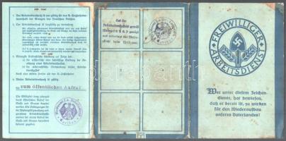1935 Freiwilliger Arbeitsdienst, Arbeitsdienstpaß / Német önkéntes munkaszolgálatos fényképes igazol...