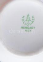Hollóházi mesemintás bögre, jelzett, kopással, m: 7,5 cm