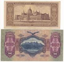 1930. 100P "10 éves a Magyar Éremgyűjtők Egyesülete 1964-1974" felülbélyegzéssel + 1945. 1...