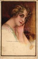 Italian lady art postcard. Anna & Gasparini 356-4. s: T. Corbella (fl)