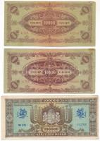 1945. 10.000P (2db) + 100.000P mind "Bélyeg- és Pénzkiállítás a Pengő bevezetésének 70. és a Fo...