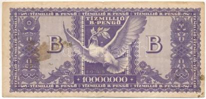 1946. 10.000.000BP "Bélyeg- és Pénzkiállítás a Pengő bevezetésének 70. és a Forint 50 éves jubi...
