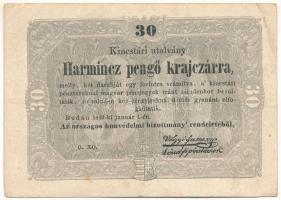 1849. 30kr "Kossuth bankó" T:F Adamo G103