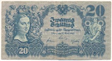 Ausztria 1945. 20Sch T:F beszakadás Austria 1945. 20 Schilling C:F tear Krause P#116