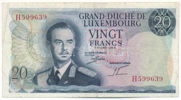 Luxembrug 1966. 20Fr T:F,VG kis szakadás Luxembourg 1966. 20 Francs C:F,VG small tear Krause P#54